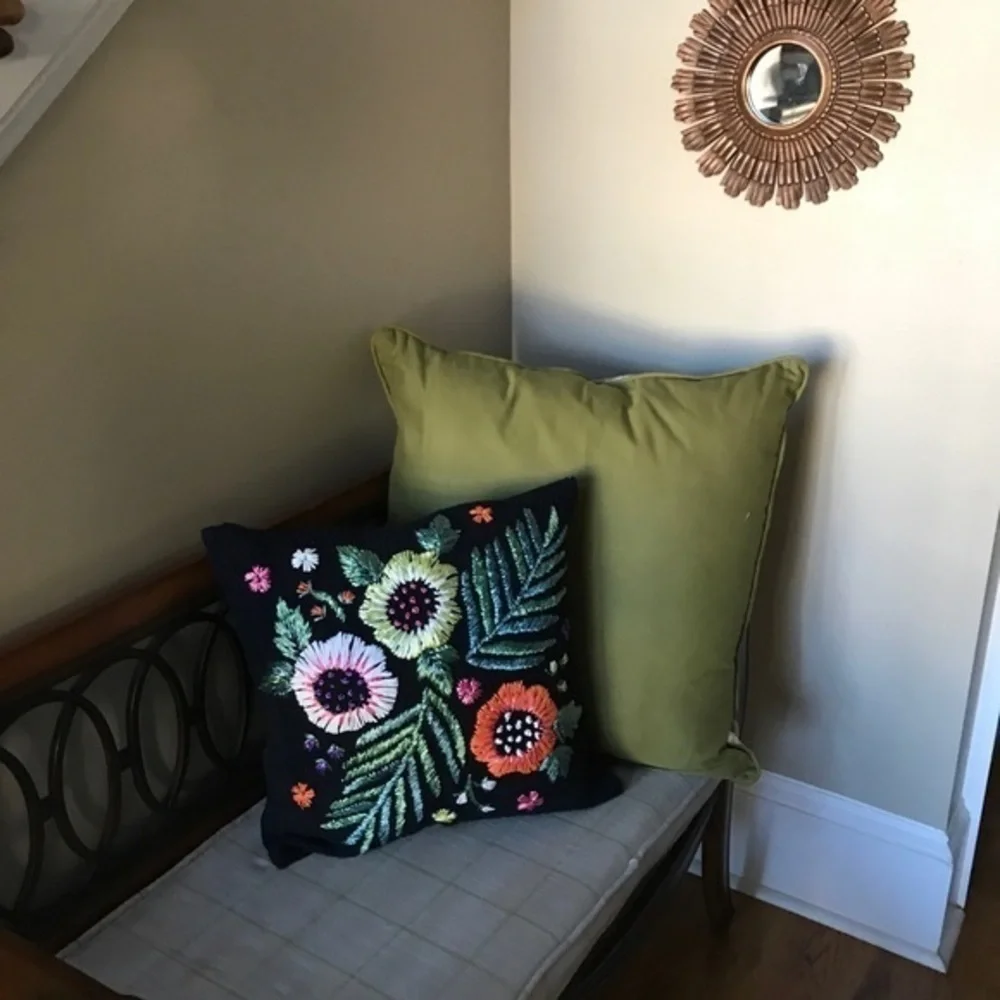 Urban  Summer Souvenir Raffia Black Throw Pillow